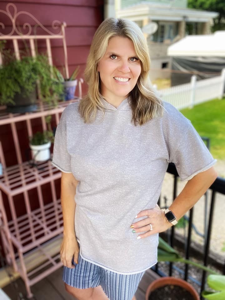 FRANKIE OVERSIZED SHORT SLEEVE HOODIE - GREY