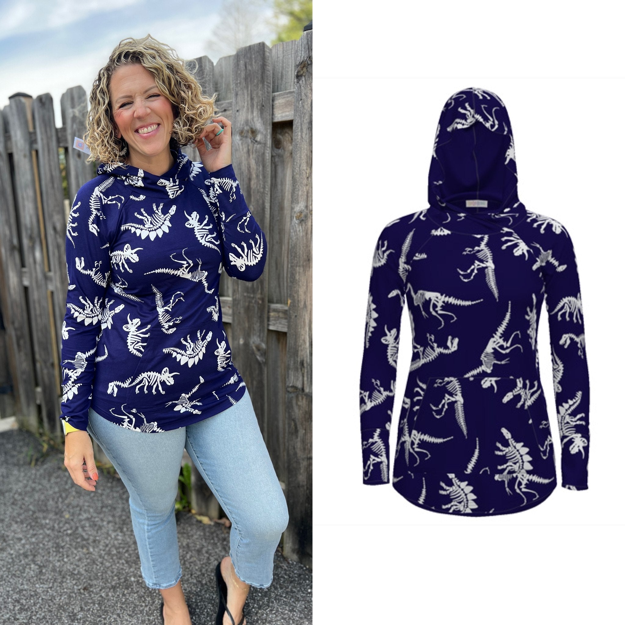AMBER HOODIE DINOSAUR
