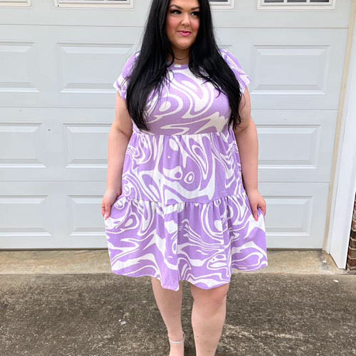 ARIEL PURPLE SWIRL DRESS XL ARIEL PURPLE SWIRL DRESS XL