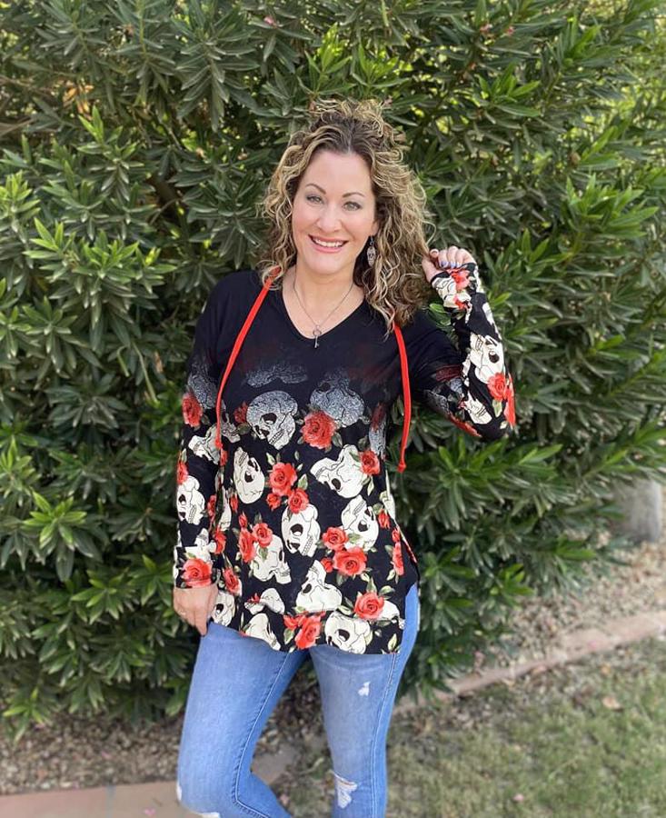 ELIZA HOODIE - SKULL & ROSES