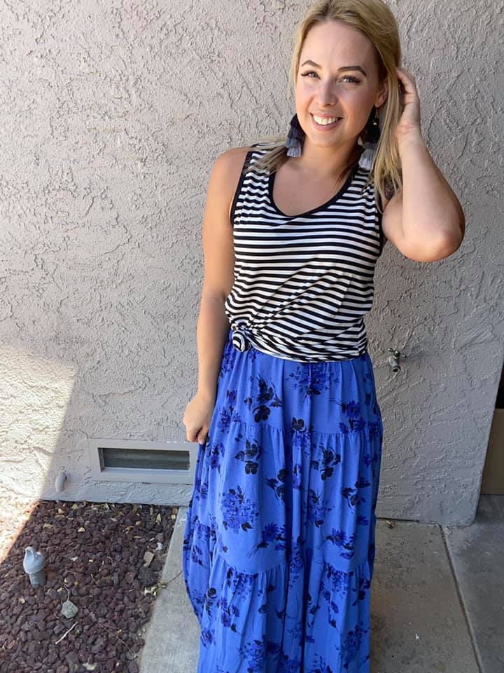 POPPY SKIRT BLUE ON BLUE