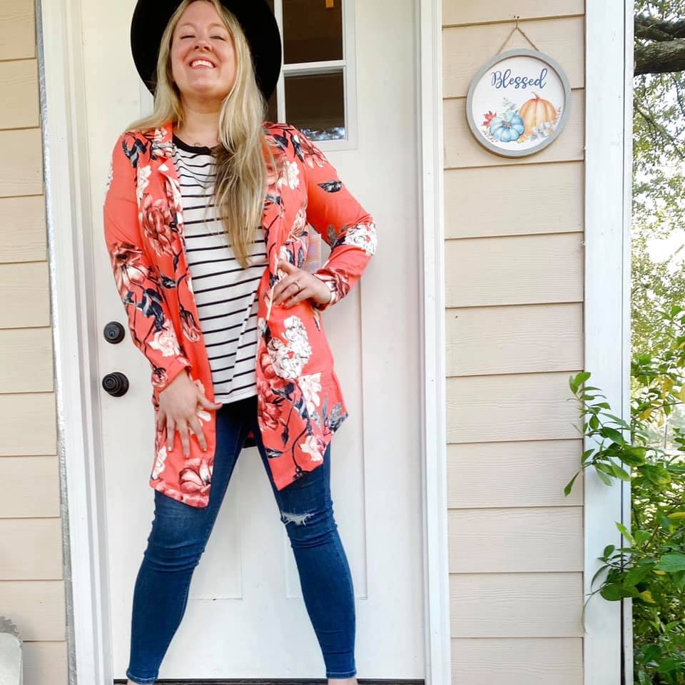 GWEN BLAZER -  CORAL FLORAL