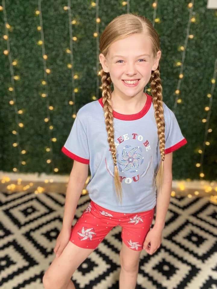 KIDS BIKER SHORTS - PINWHEELS