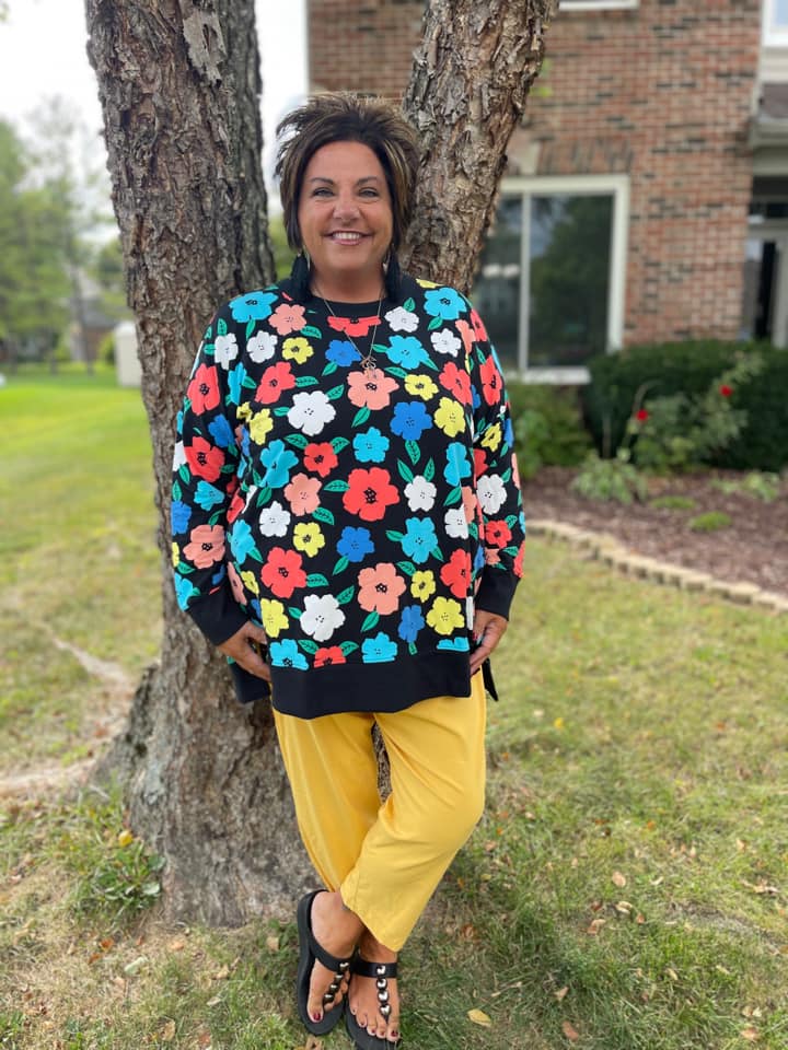 HANNAH CREW NECK - BRIGHT FLORAL