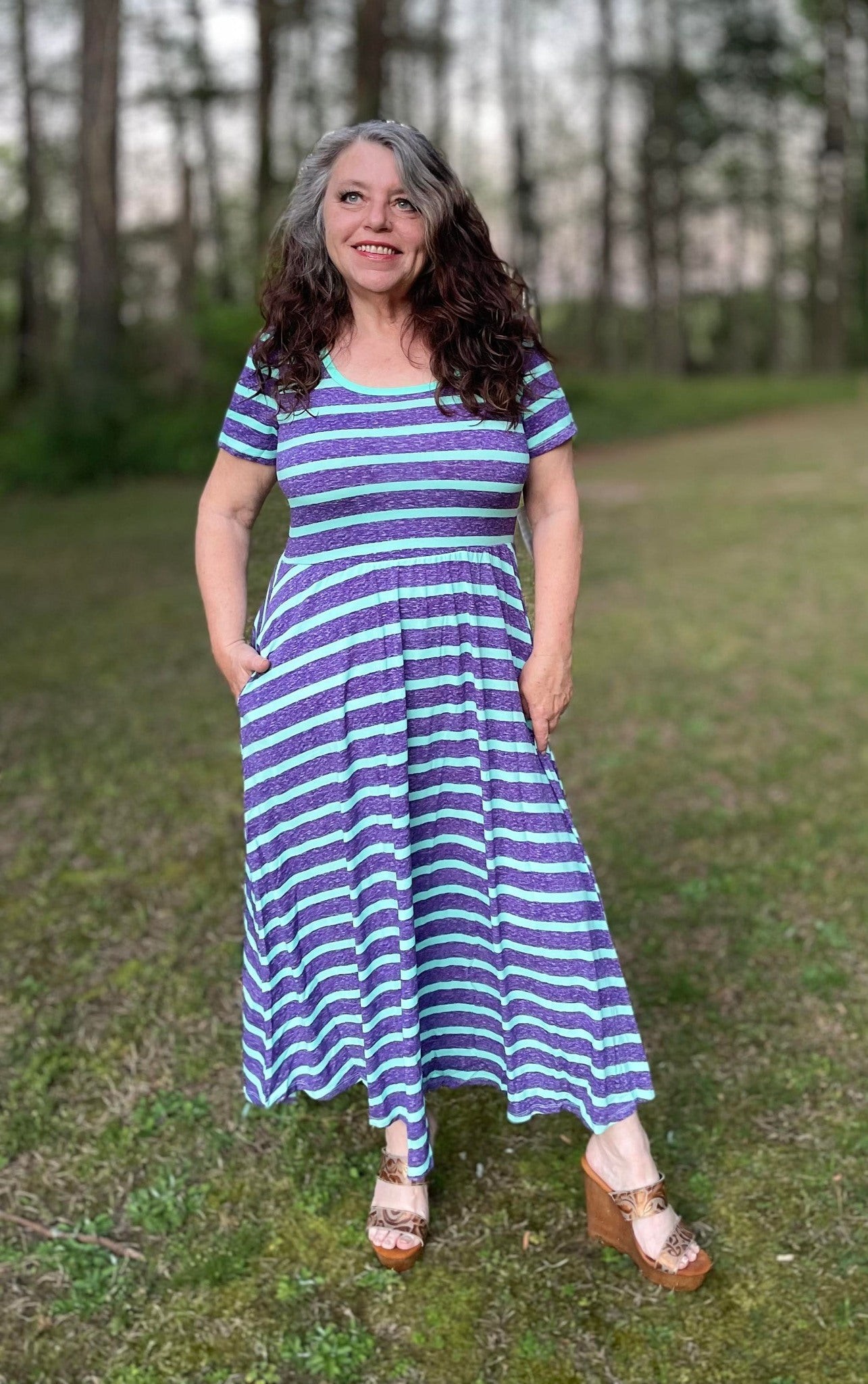 RILEY PURPLE & TURQUOISE DRESS