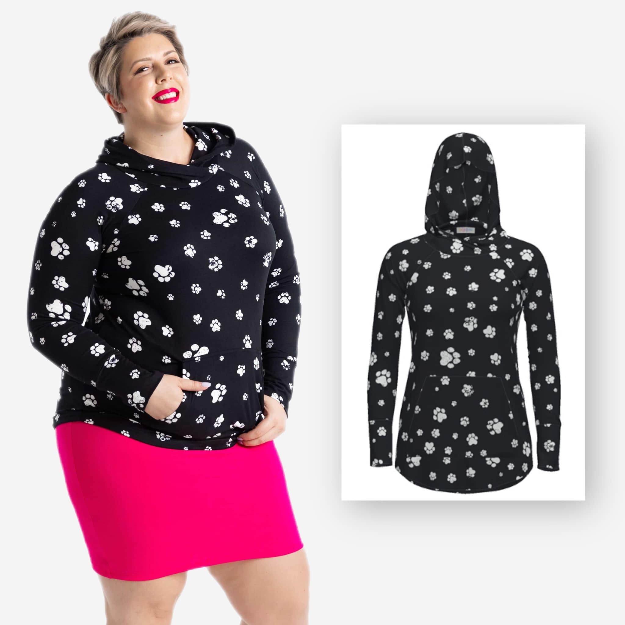AMBER HOODIE PAW PRINT