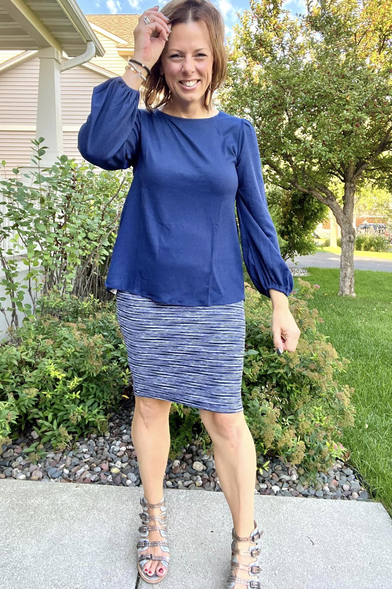 VIVIAN BUTTON BACK LONG SLEEVE - ROYAL BLUE
