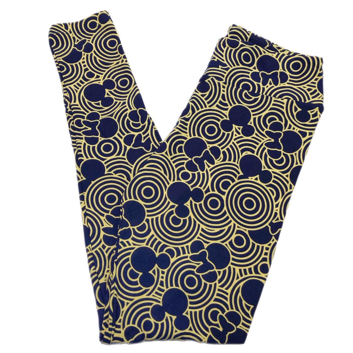 DISNEY ADULT LEGGINGS - ONE SIZE MICKEY & MINNE NAVY & YELLOW