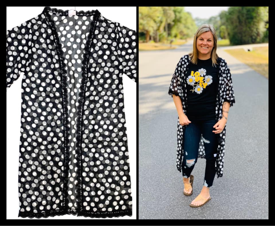 CHLOE OVERLAY - BLACK & WHITE POLKA DOT