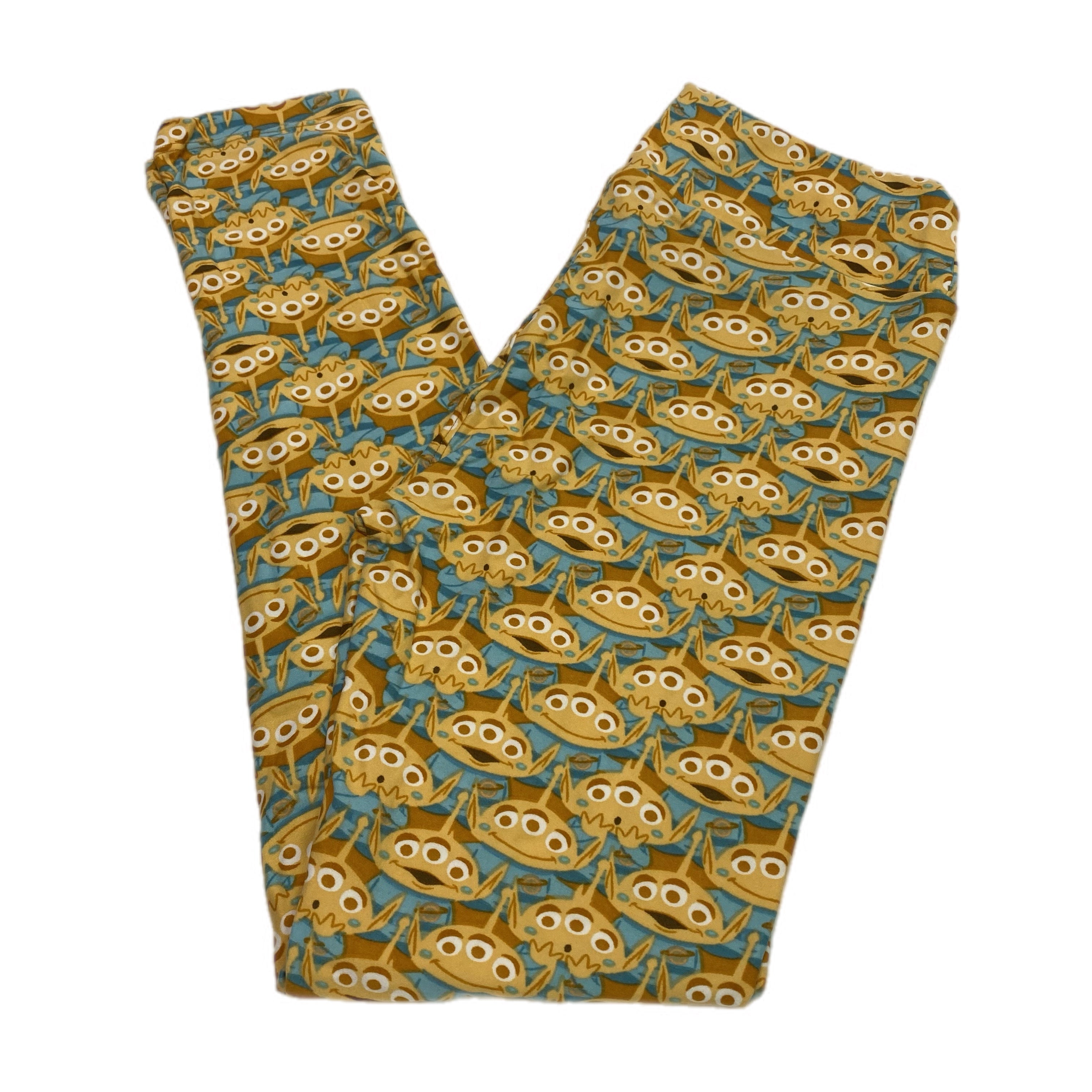 DISNEY ADULT LEGGINGS - ONE SIZE TOY STORY ALIEN YELLOW