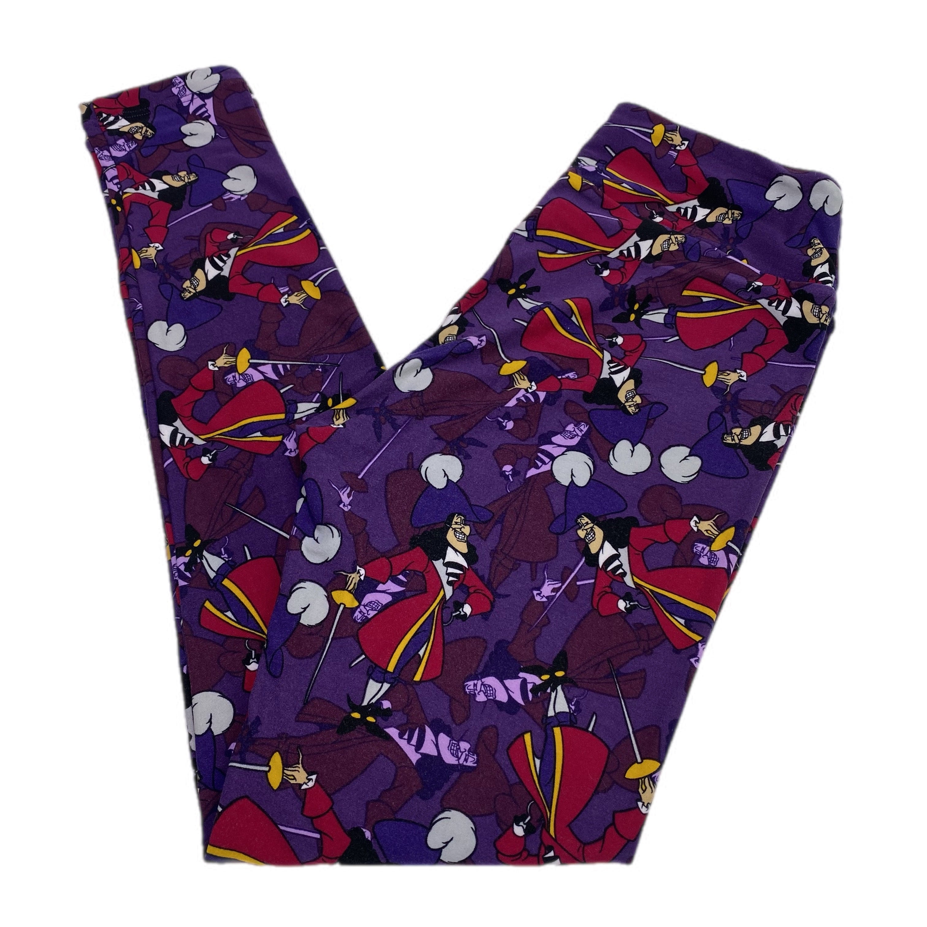 DISNEY ADULT LEGGINGS - ONE SIZE CAPTIN HOOK PURPLE